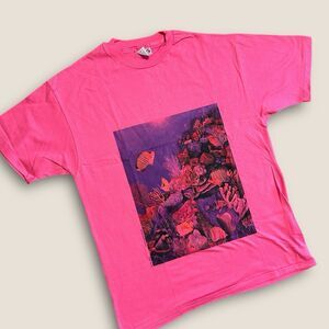 VNTG 90s Coral Reef Fish Graphic T-Shirt Impulse Wear Hanes Beefy-T USA L Large